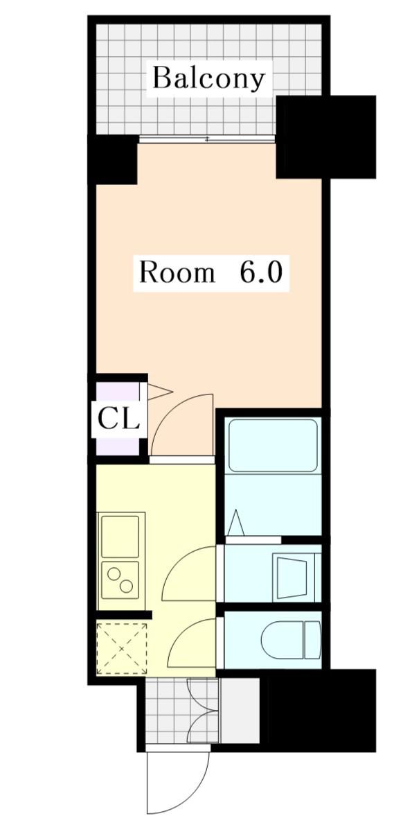プレサンス桜山駅前アフォード(1K/6階)の間取り写真