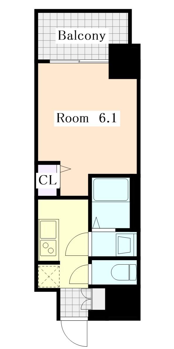 プレサンス桜山駅前アフォード(1K/6階)の間取り写真