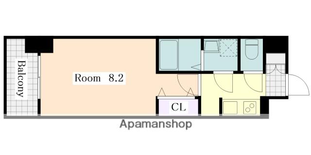 S-RESIDENCE金山ALTANO(1K/2階)の間取り写真