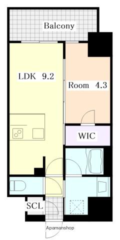 S-RESIDENCE金山EPURE(1LDK/7階)の間取り写真