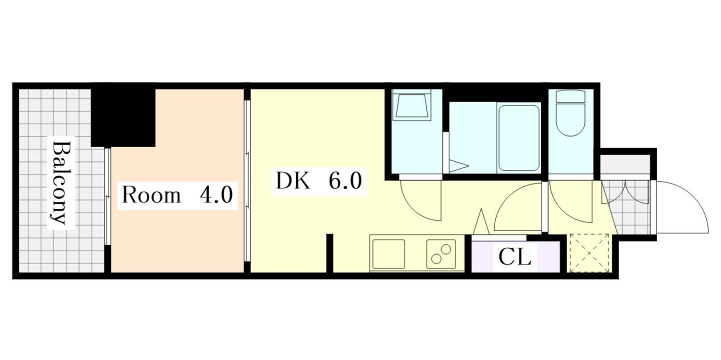 プレサンス上前津オレシア(1DK/12階)の間取り写真