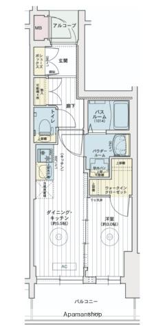 エステムコート名古屋ライブゲート(1DK/9階)の間取り写真