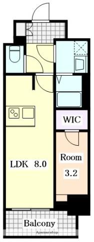 クレヴィスタ名古屋上前津(1LDK/13階)の間取り写真