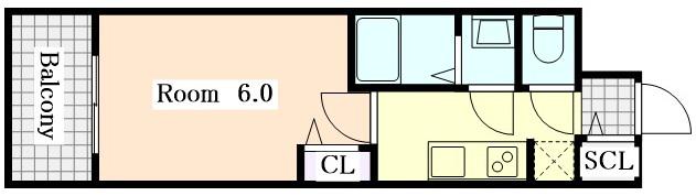MAXIV名古屋上前津(1K/11階)の間取り写真