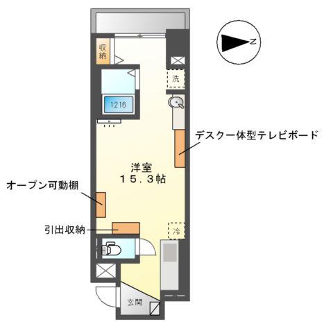 GRAND CHAINON金山(ワンルーム/7階)の間取り写真