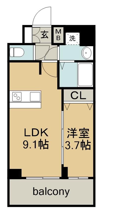 プレサンス上前津ディアシス(1LDK/13階)の間取り写真
