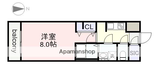 S-RESIDENCE堀田駅前FUTUR(1K/8階)の間取り写真