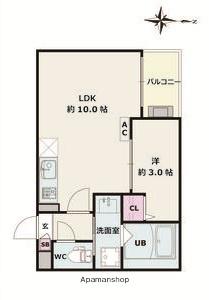 JACK ATSUTAKOSHINⅠ(1LDK/2階)の間取り写真