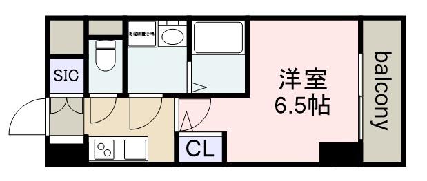 ディアレイシャス東別院Ⅳ(1K/14階)の間取り写真