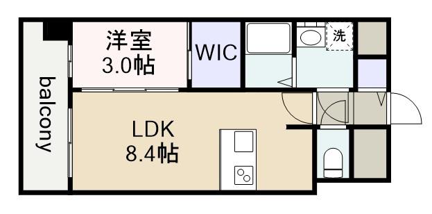 メイクスアート新栄Ⅲ(1LDK/13階)の間取り写真