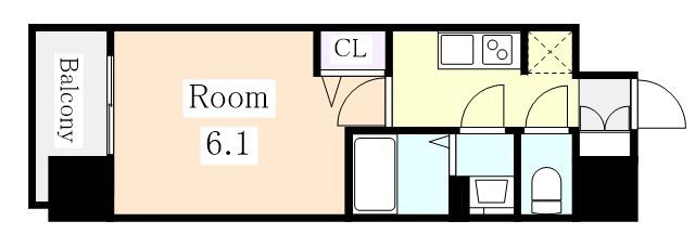 メイクスアート新栄Ⅲ(1K/6階)の間取り写真