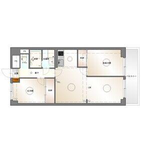 マンション森(2LDK/7階)の間取り写真