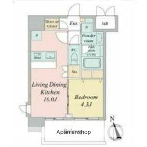 スプランディッド大須門前町(1LDK/15階)の間取り写真