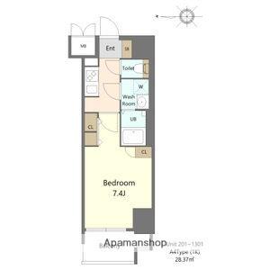 S-RESIDENCE高岳駅前AWAKE(1K/2階)の間取り写真