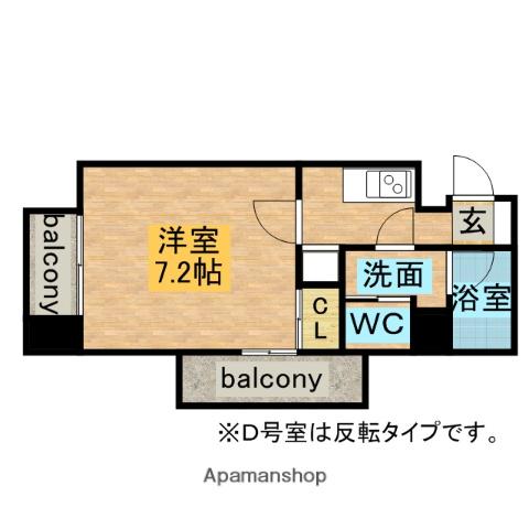 リエス鶴舞ウエスト TOWER(1K/7階)の間取り写真