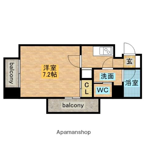 リエス鶴舞 イースト TOWER(1K/3階)の間取り写真