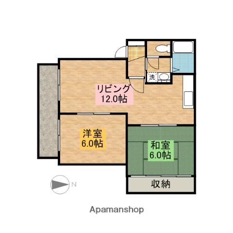 サニーコート(2LDK/2階)の間取り写真