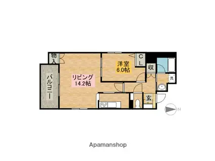 CASA BIANCA(1LDK/3階)の間取り写真