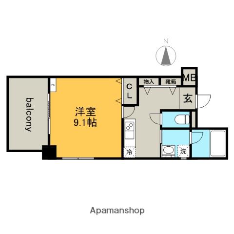 第15フクマルビル(1K/7階)の間取り写真