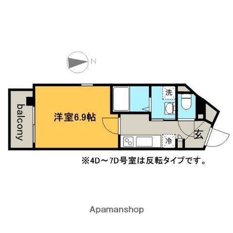 KマンションつるまいⅡ(1K/7階)の間取り写真