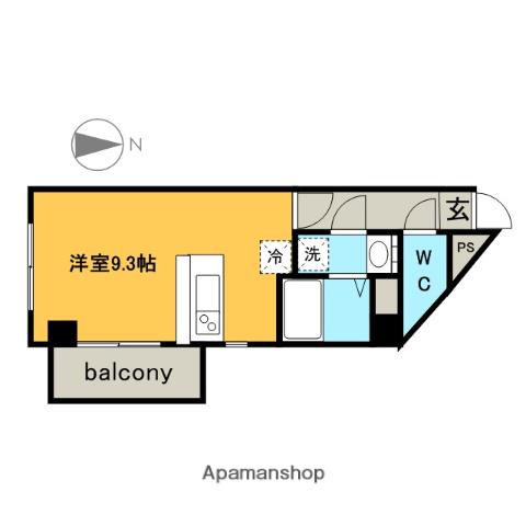 KマンションつるまいⅡ(ワンルーム/2階)の間取り写真