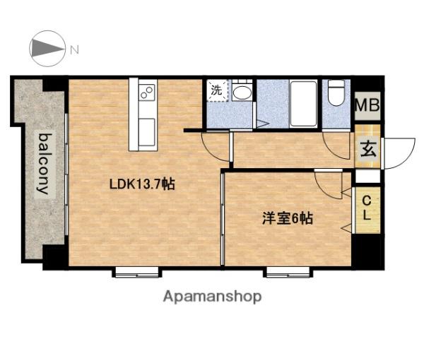 セントラルコート千代田(1LDK/8階)の間取り写真