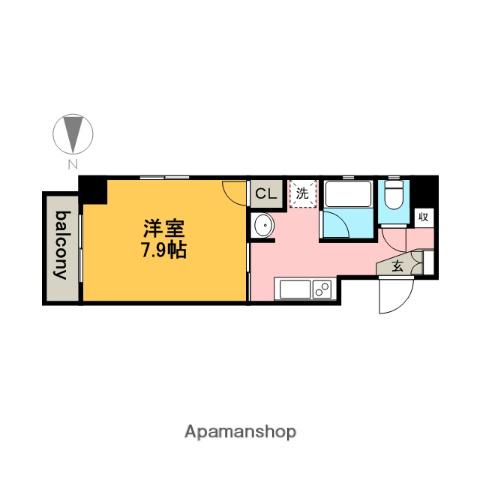 アーバンフラッツ伏見LA DOUCEUR伏見(1K/9階)の間取り写真