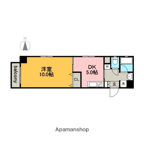 アーバンフラッツ伏見LA DOUCEUR伏見(1K/3階)の間取り写真