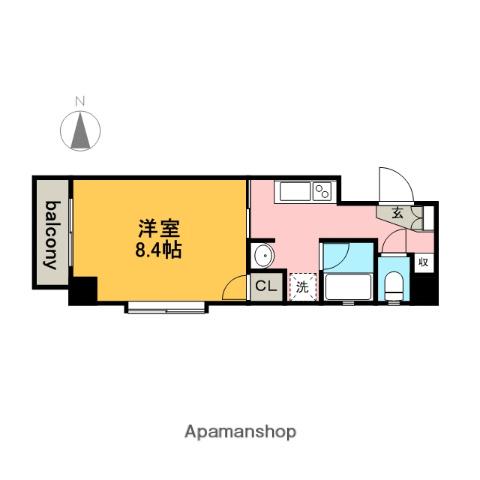 アーバンフラッツ伏見LA DOUCEUR伏見(1K/6階)の間取り写真
