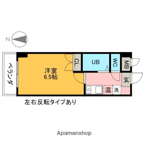 エステート記念橋(1K/7階)の間取り写真