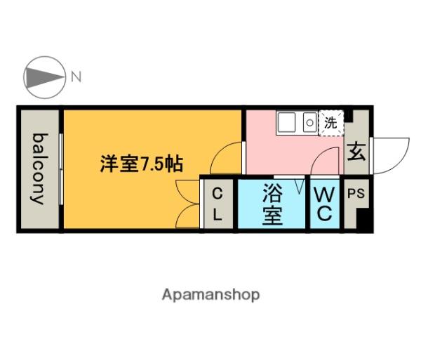 グレートトレジャー章貴(1K/4階)の間取り写真
