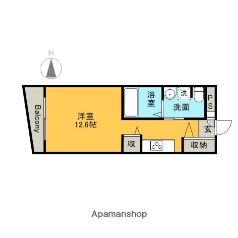 ベルドミール橘(1K/3階)の間取り写真