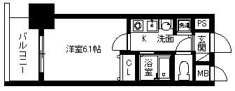 プレサンス泉セレグレード(1K/3階)の間取り写真