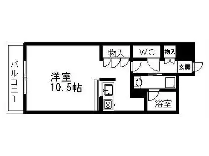 カスタリア栄(1K/12階)の間取り写真