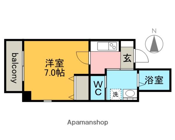 アクティ白鳥(1K/3階)の間取り写真