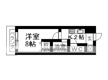 サンキ・アソシエ(1K/2階)の間取り写真