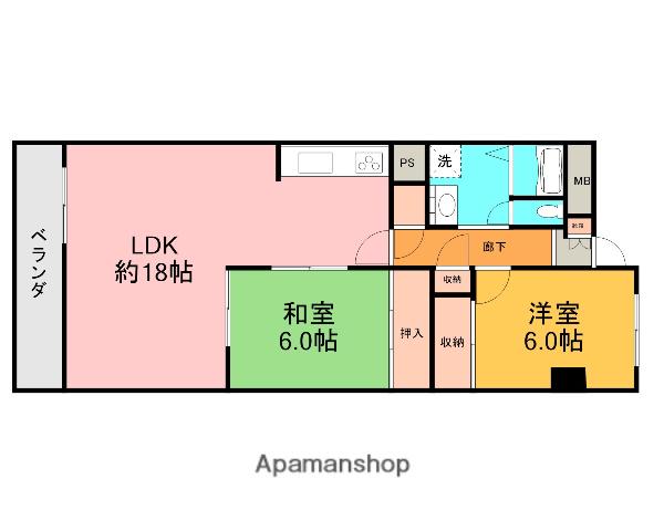 矢田川パークハウス(2LDK/9階)の間取り写真