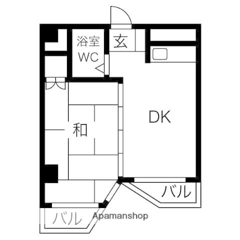 ラ・メゾンパシフィック新堀(1DK/3階)の間取り写真