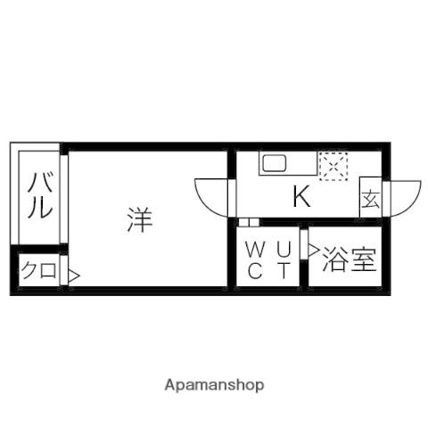 STAGE 瓢箪山(ワンルーム/1階)の間取り写真