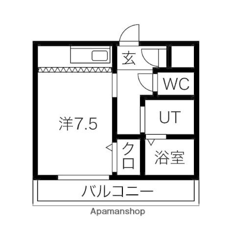 柴昭ビルエスパシオ(ワンルーム/3階)の間取り写真