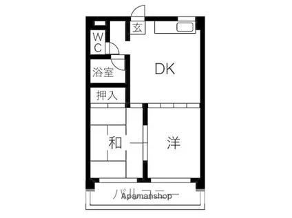 伊藤マンション(2DK/3階)の間取り写真