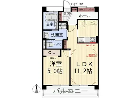 長谷川産業ビル(1LDK/2階)の間取り写真