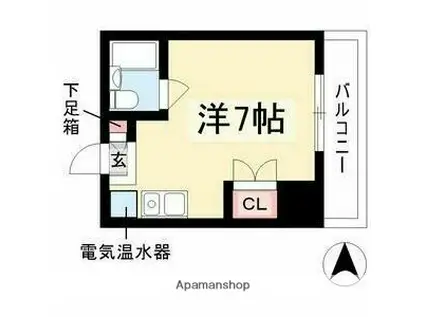 GRACIA上飯田(ワンルーム/1階)の間取り写真