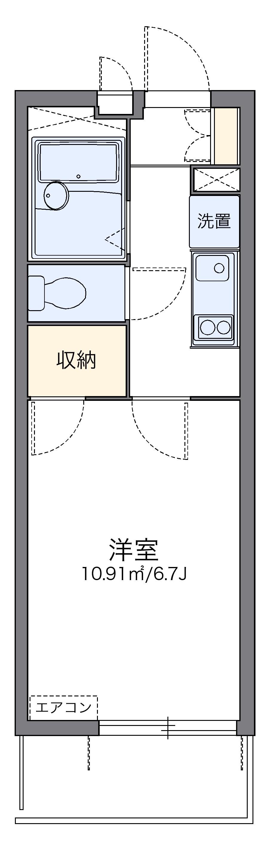 レオパレスタンポポ(1K/1階)の間取り写真