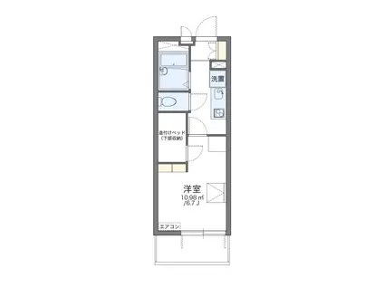 レオパレスカーサ みずほ(1K/4階)の間取り写真