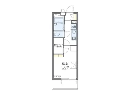 レオパレスカーサ みずほ(1K/4階)の間取り写真