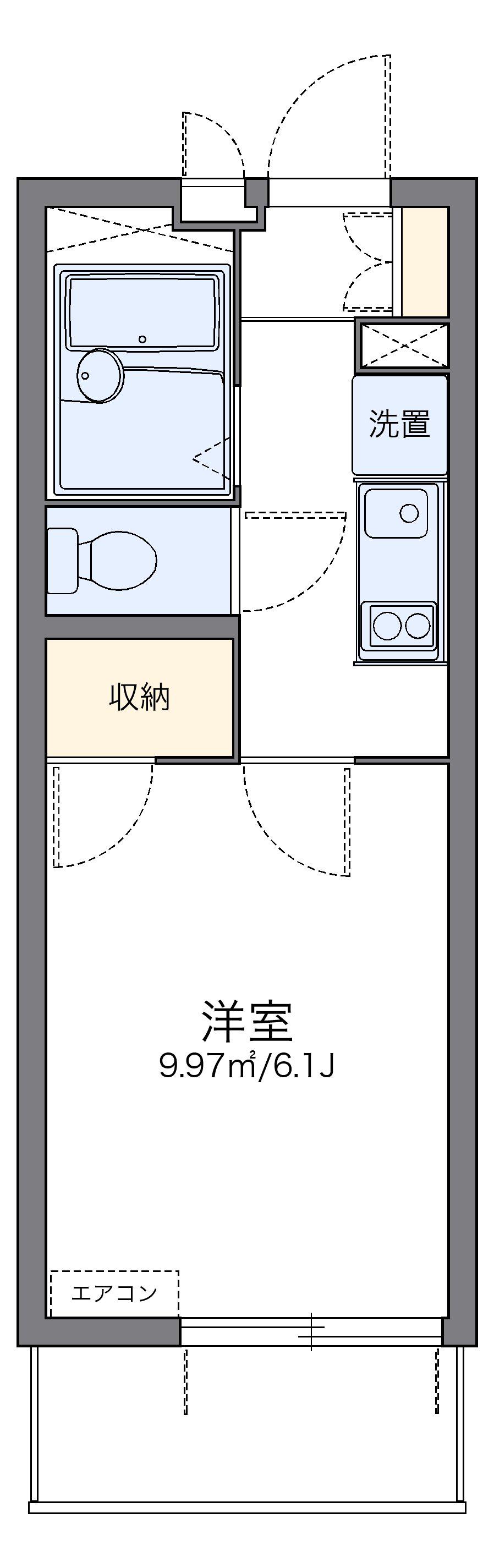 レオパレスKT今池(1K/1階)の間取り写真