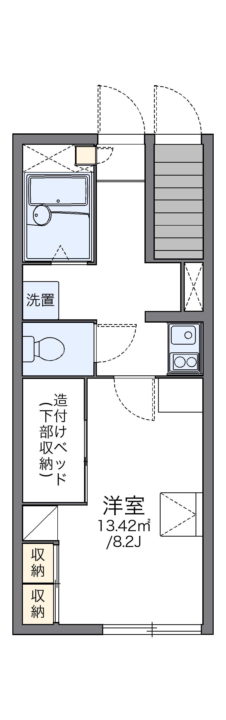 レオパレスヒラソル(1K/1階)の間取り写真