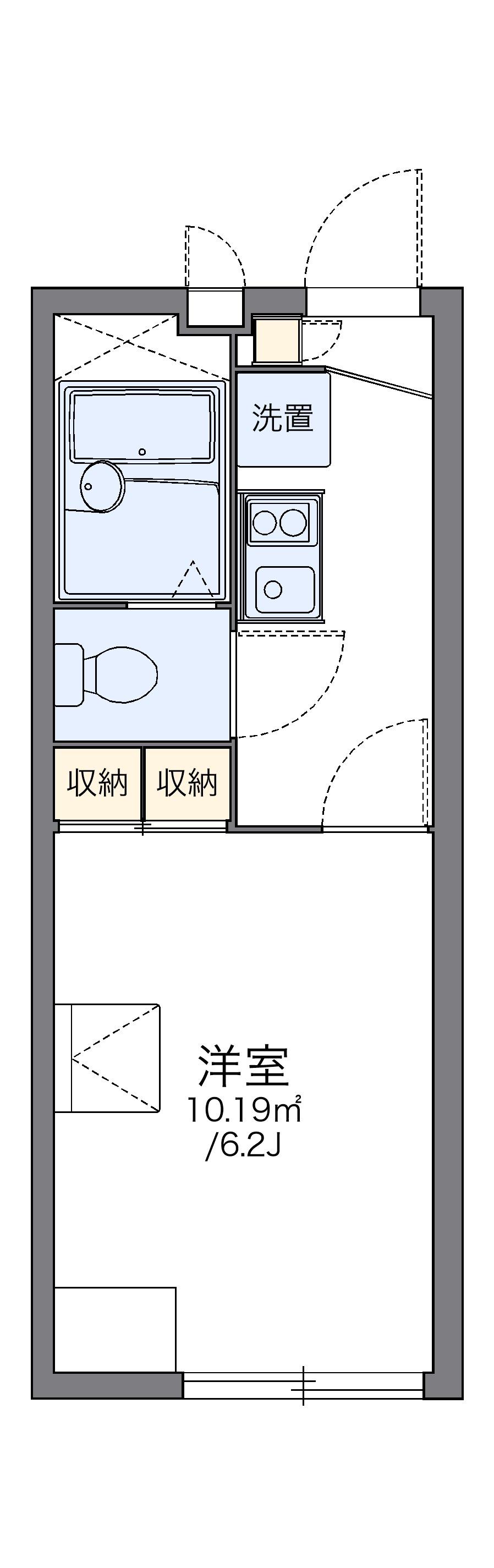 レオパレスルルド(1K/2階)の間取り写真