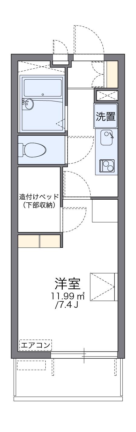 レオパレスYAHAGI Ⅰ(1K/4階)の間取り写真